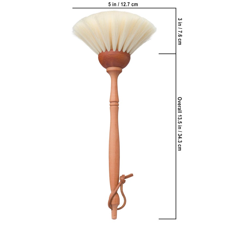 REDECKER Goat Hair Dust Brush with Oiled Pearwood Handle, 13-1/2 inches - Natural Bristle Duster Cleans Delicate Surfaces, Hanging Loop for Storage - Goat Hair Dusting Brush Made in Germany - Image 2